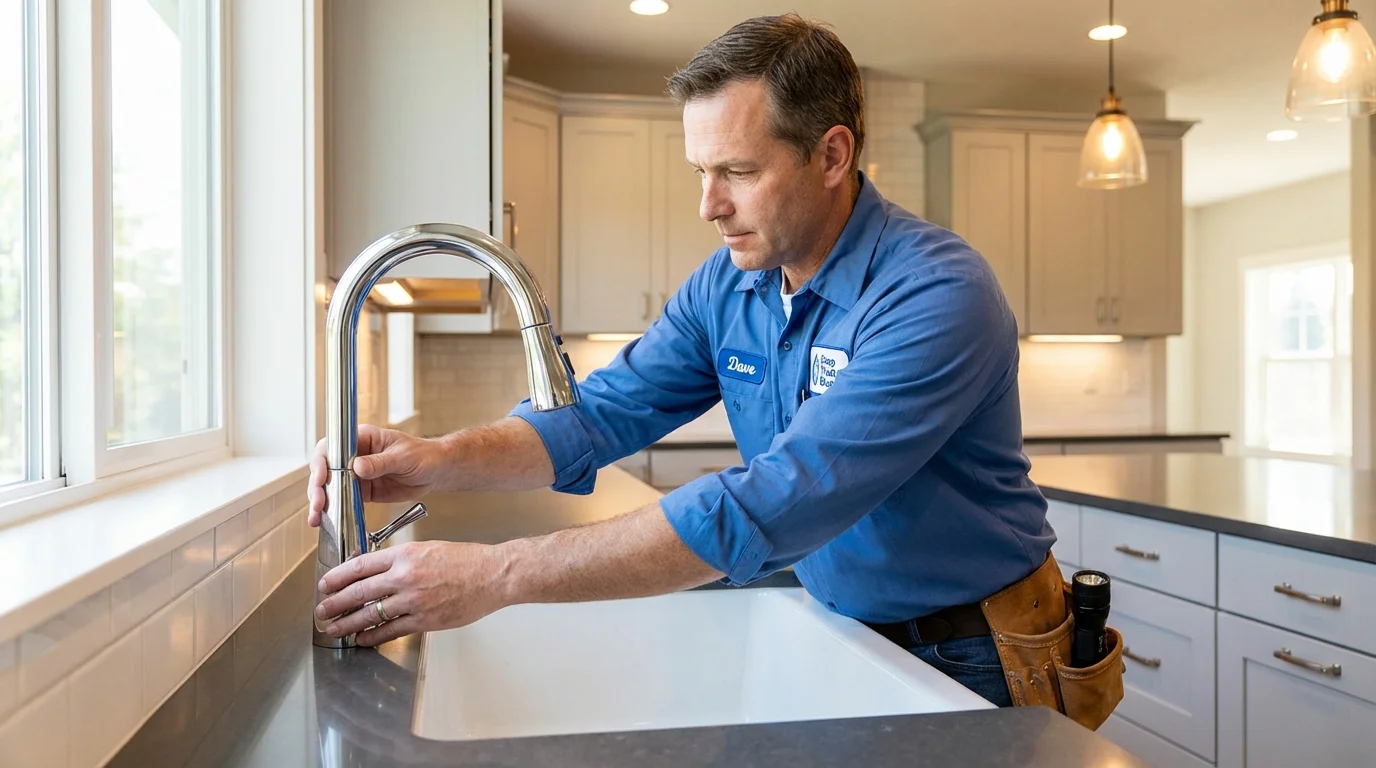 Kitchen faucet installation by Johns Plumbing LLC in Martin
